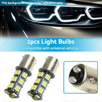 2x 12V BA15D LED 18 SMD Cool  White Light Globes 5050 For Caravan Car