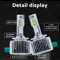 {{ Pair of 6000K For Replace HID Xenon D1S LED Headlight Bulbs Conversion 90W 2pcs }} - Buy Car Parts Online at {{ Kaka Auto Parts }}.