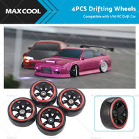 Suitable for Drifting 1 10 RC Drift Cars 4PCS Hard Plastic Rim Tyre Tire Wheel