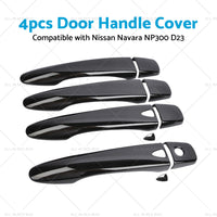 4PCS Black Door Handle Cover Suitable for Nissan Navara NP300 D23 2015-Onwards