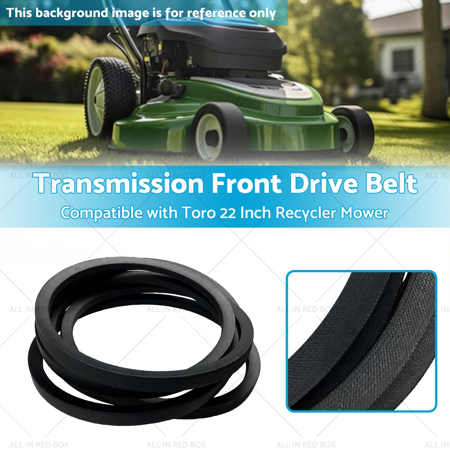 117-1018 Transmission Front Drive Belt Suitable for Toro 22 Inch Recycler Mower