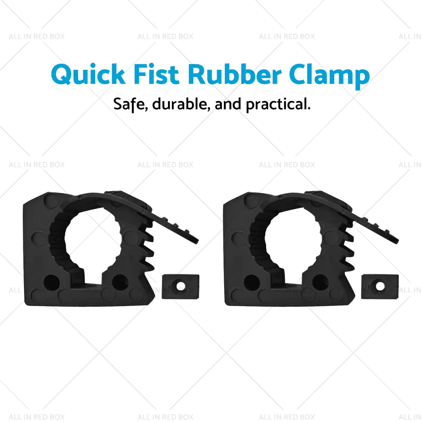 2x Car Rubber Clamps Bases Adapter 25-45mm Shovel Axe Retainer Fixing Holder