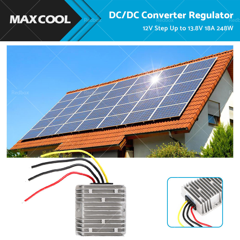 DC or DC Power Supply Converter Regulator 12V Step Up to 13.8V 18A 248W Waterproof