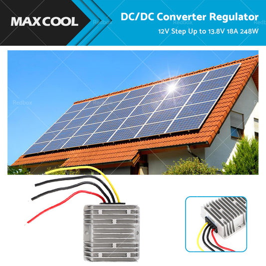 DC or DC Power Supply Converter Regulator 12V Step Up to 13.8V 18A 248W Waterproof