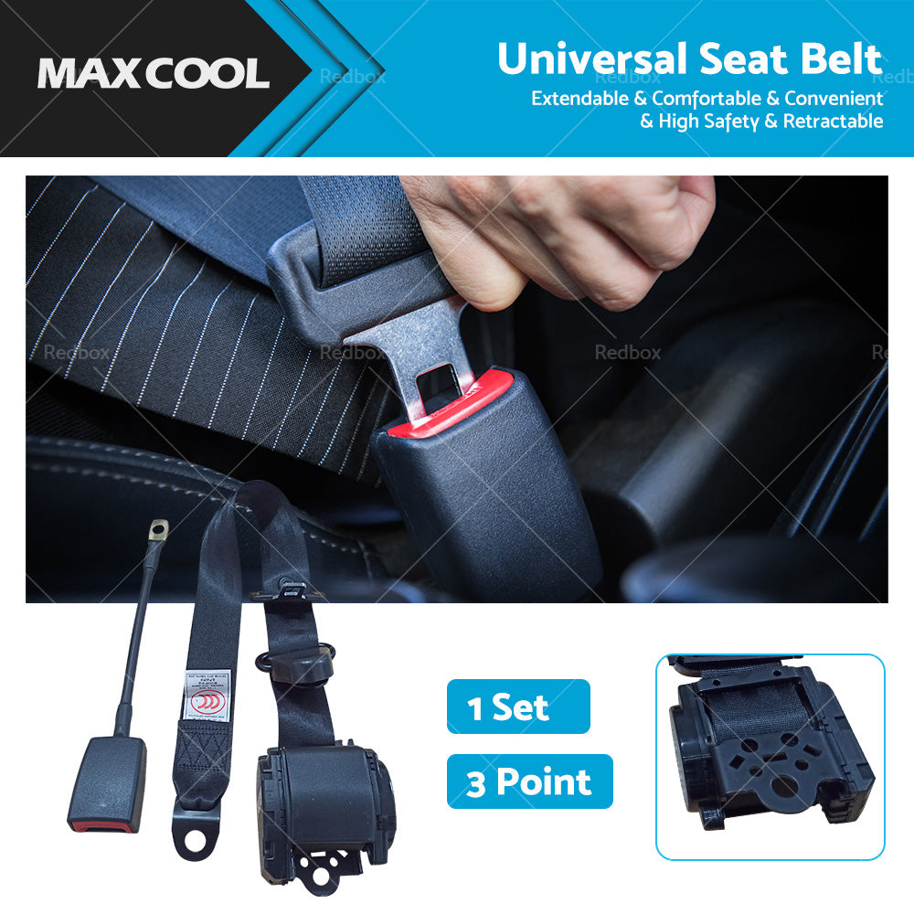 Universal 1 Sets 3M 3 Point Retractable Safety Seat Belt Truck Strap Seatbelt