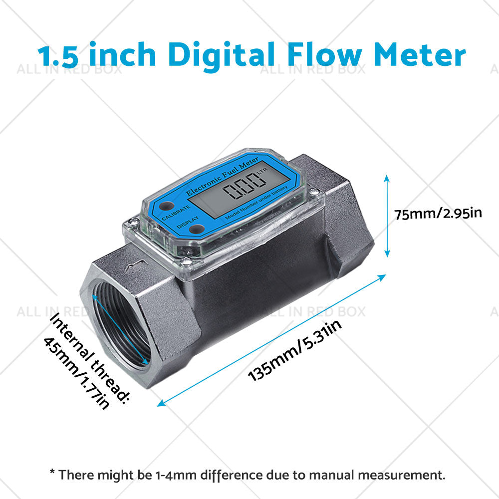 1. 5 inch Turbine Digital Diesel Water Fuel Flow Meter Oval Gear Flow Gauge