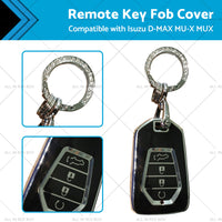 TPU Car Remote Key Fob Cover Suitable for Isuzu D-MAX MU-X MUX 4 Button Black