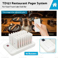 16 Restaurant Coaster Pager Guest Call Wireless Paging Queuing Calling System AU