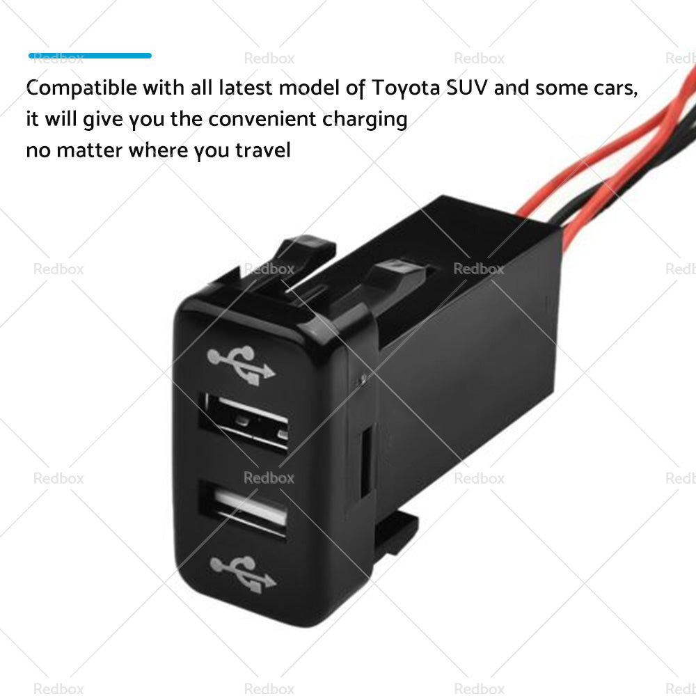 Dual USB Socket Audio Charger Suitable For Toyota Hilux Prado Land Cruiser