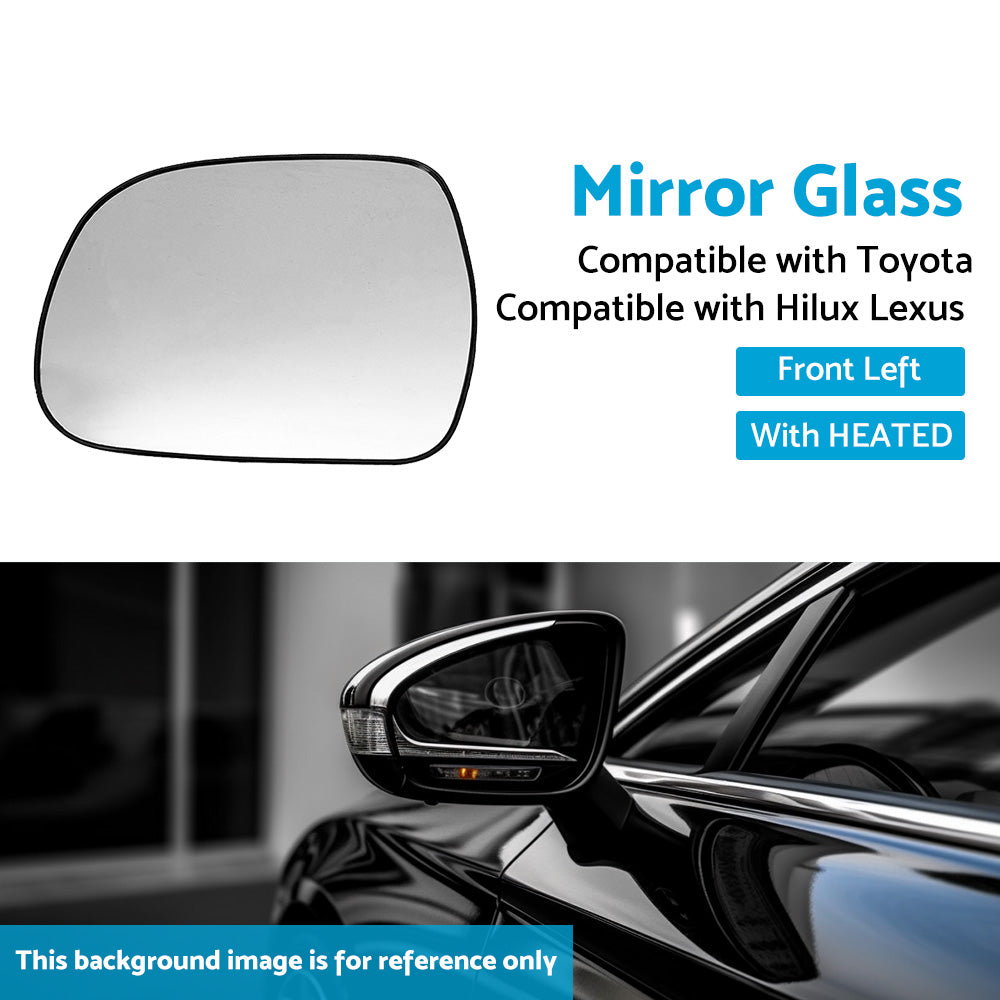 Left Side Mirror Glass Suitable for Lexus RX300 RX330 Toyota Hilux HEATED Convex