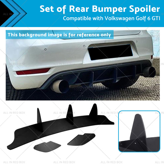 Rear Bumper Lip Diffuser Spoiler Suitable For VW Golf 6 MK6 GTI 2010-2014