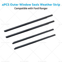 4x Outer Door Window Rubber Seals Suitable for 12-21 Ford Ranger PX XLT