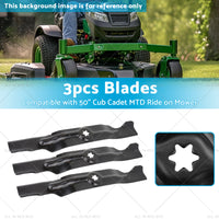 3pcs Blades Suitable 50 inch  Cub Cadet MTD Ride on Mower 742-04053 942-04053 B