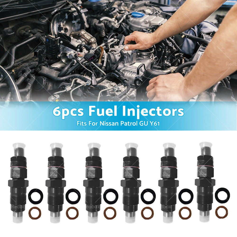 6PCS Diesel Fuel Injectors Fits For Nissan Patrol GQ Y60 TD42 TD42T 1988-1997