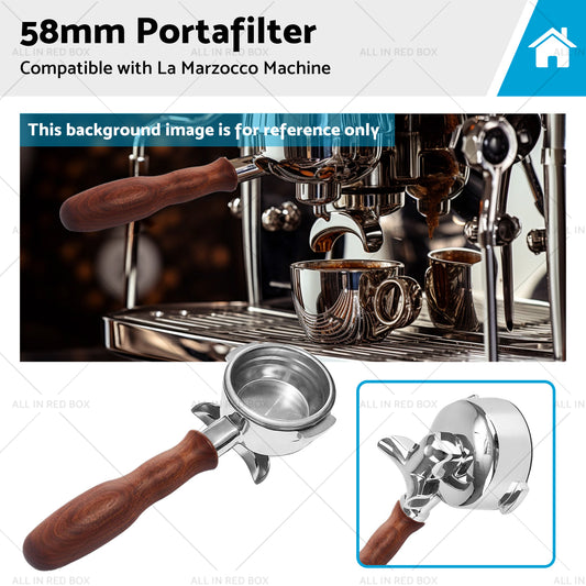 58mm Portafilter Suitable For La Marzocco 2 Spout Filter Basket Wood Handle