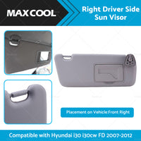 Right Driver Side Sun Visor Shade RH Suitable For Hyundai i30 i30cw FD 2007-2012