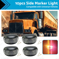 10pcs 2 LED Clearance Lights Side Marker Lamp Red Amber Trailer Truck 12V 24V