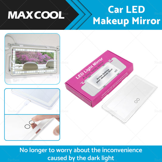 Car Sun Visor LED Makeup Cosmetic Mirror Set with 3 Type Light Touch Screen New