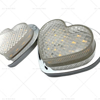 {{ Heart Pair 12V LED Side Marker Indicators Clear Flash White }} - Buy Car Parts Online at {{ Kaka Auto Parts }}.
