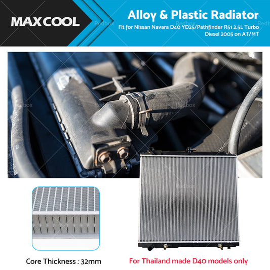 {{ Radiator for Nissan Navara D40 YD25 or Pathfinder R51 2. 5L Turbo Diesel 2005- AT or MT }} - Buy Car Parts Online at {{ Kaka Auto Parts }}.