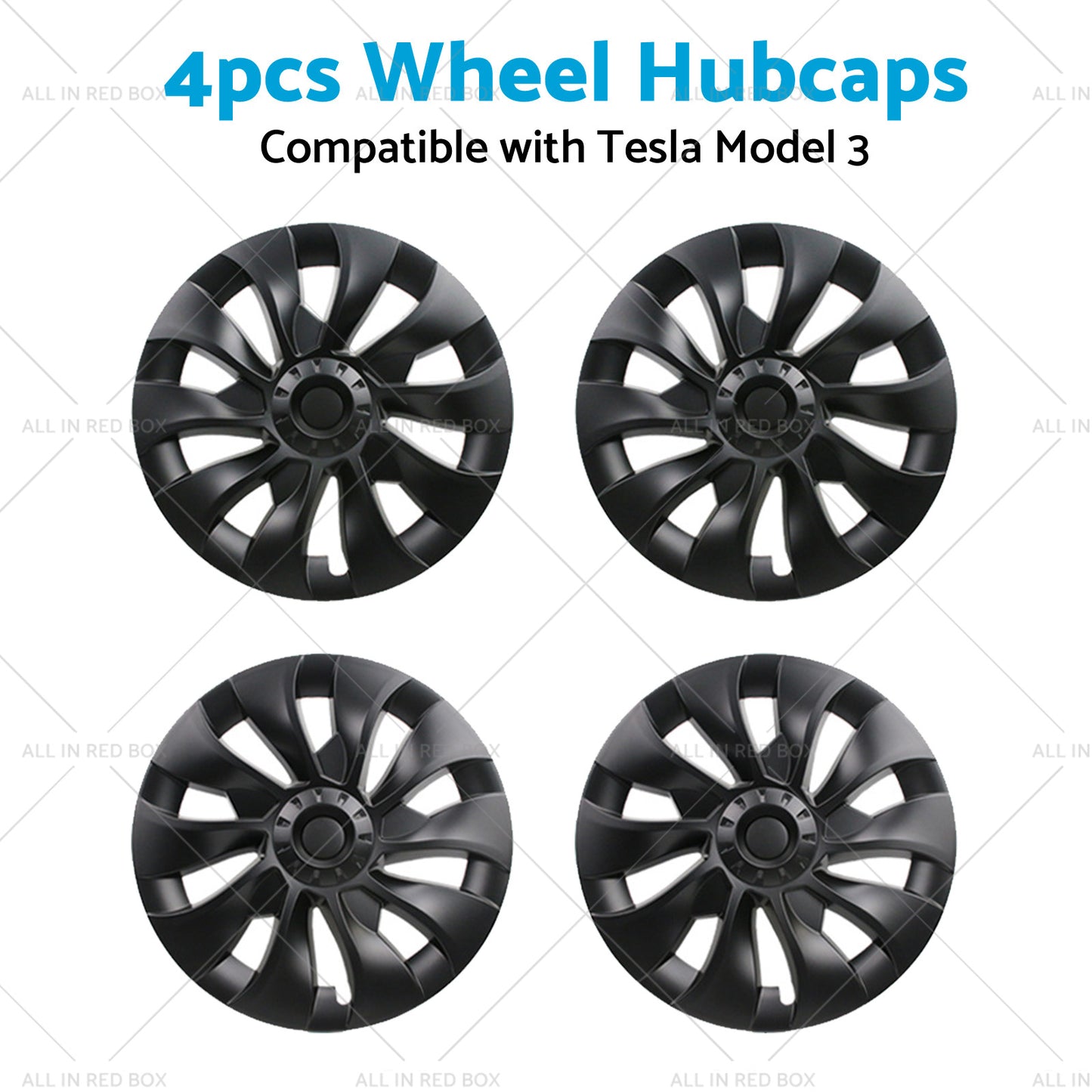 Suitable For Tesla Model 3 Wheel Cover Caps 18 Inch Rim Hubcap Hub Cap Set of 4