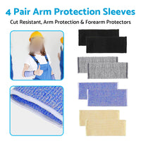 4 Pair Cut Resistant Sleeves Arm Protection Sleeves Forearm Protectors 4 Colors