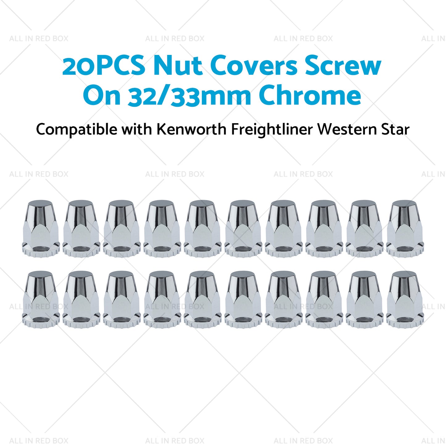 20x Nut Covers Screw Chrome 33mm Suitable for Kenworth Freightliner Western Star