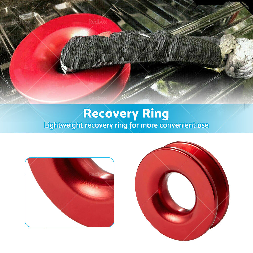 Recovery Ring Snatch Ring Block Pulley 37479lbs Soft Shackle Winch Rope Off Road