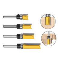 4pcs 1 4 Shank Top Bearing Flush Trim Pattern Router Bit Set Milling Cutter Kit