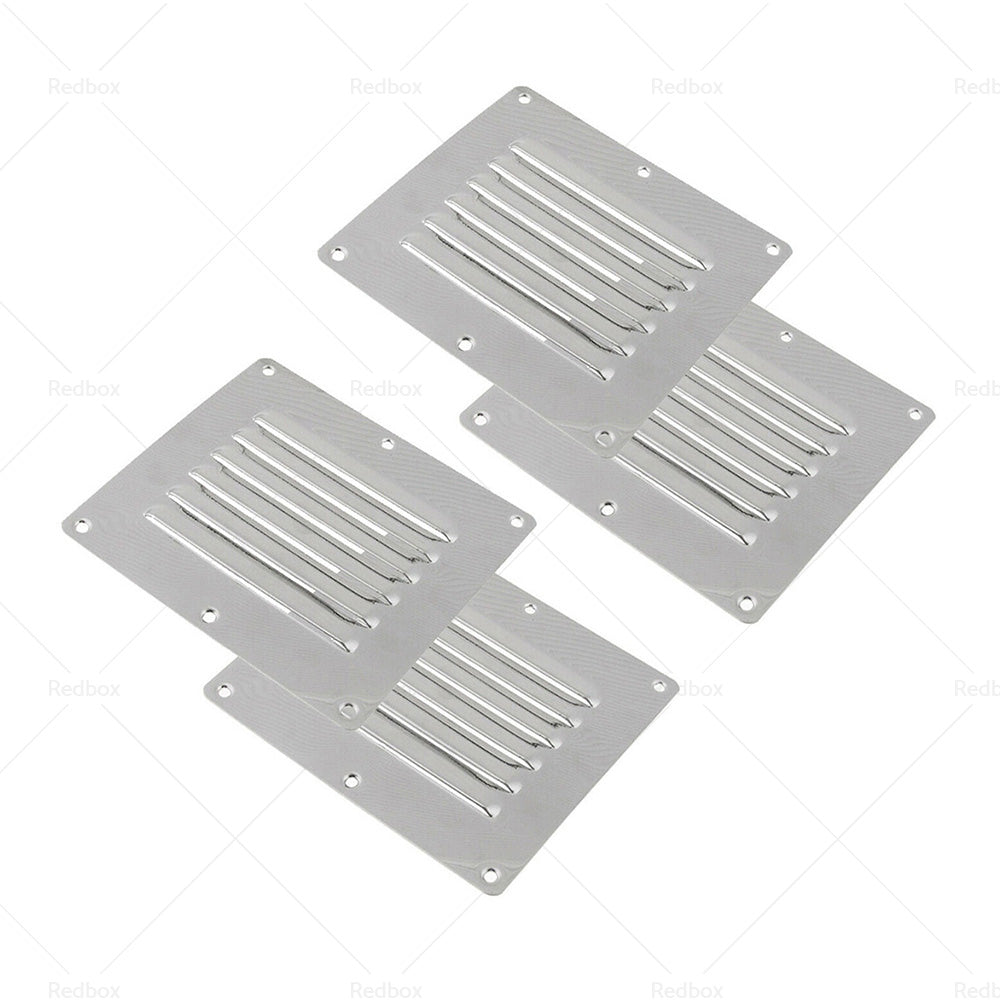 4PCS Stainless Steel Rectangular Air Vent For Caravan Boat Wall Eave Home