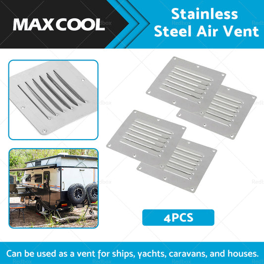 4PCS Stainless Steel Rectangular Air Vent For Caravan Boat Wall Eave Home