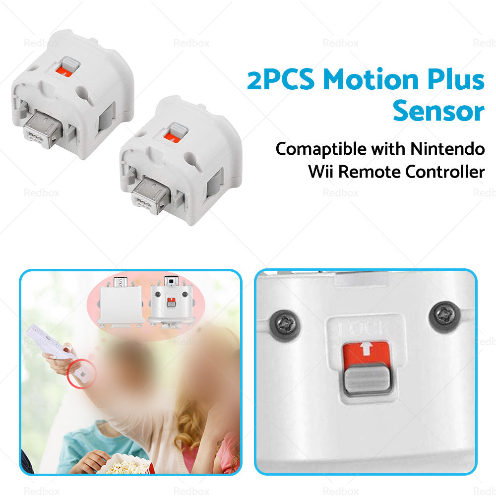 2 PCS Motion Plus Adapter Sensor Suitable For Nintendo Wii Remote Controller