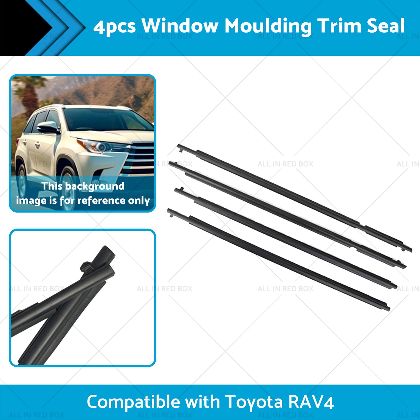 Pack of 4 Weatherstrip Trim Seal Strip Suitable For Toyota RAV4 2009-2012