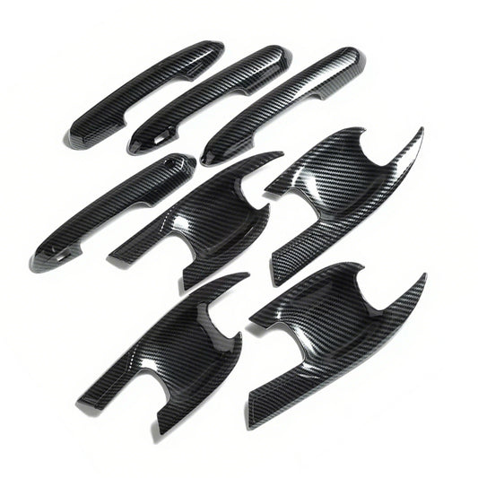 Carbon Fiber Look Door Handle Bowl Strip Covers Suitable for Toyota Kluger 2021¡§C2025