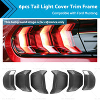 6pcs Car Tail Light Lamp Cover Trim Frame Suitable for Ford Mustang GT 2018-2022