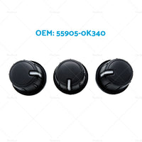 3pcs Heater Fan Control Switch Knob Suitable For Toyota Hilux Vigo TGN16 KUN16