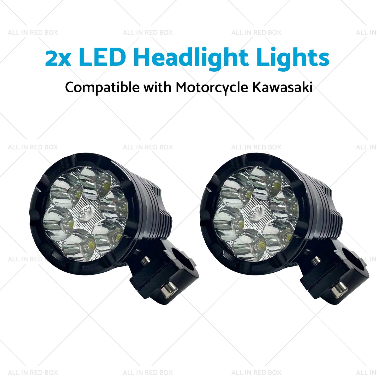 2x LED Headlight Lights Motorcycle Waterproof Driving Fog Spotlight Lamp