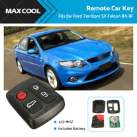 4 Button 433MHz Complete Remote Key Fits Ford Territory SX XR6 XR8 Falcon BA BF