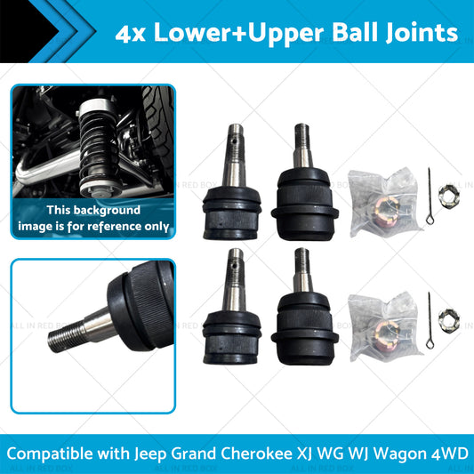 4x Lower+Upper Ball Joints Suitable for Jeep Grand Cherokee XJ WG WJ Wagon 4WD