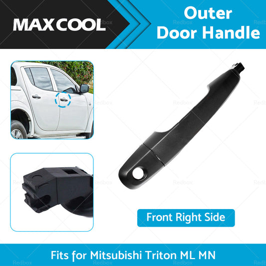 Black Front Right Outer Door Handle Suitable For Mitsubishi Triton ML MN 06-15