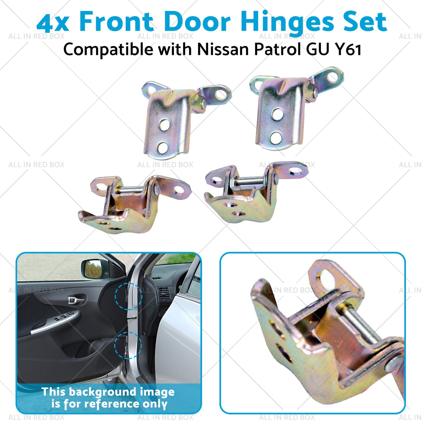 824212J000 824212J00A 4x Front Door Hinges Set Suitable for Nissan Patrol GU Y61