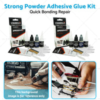 2x Strong Powder Adhesive Glue Kit Set 7 Second Quick Bonding Speedy Fix Repair