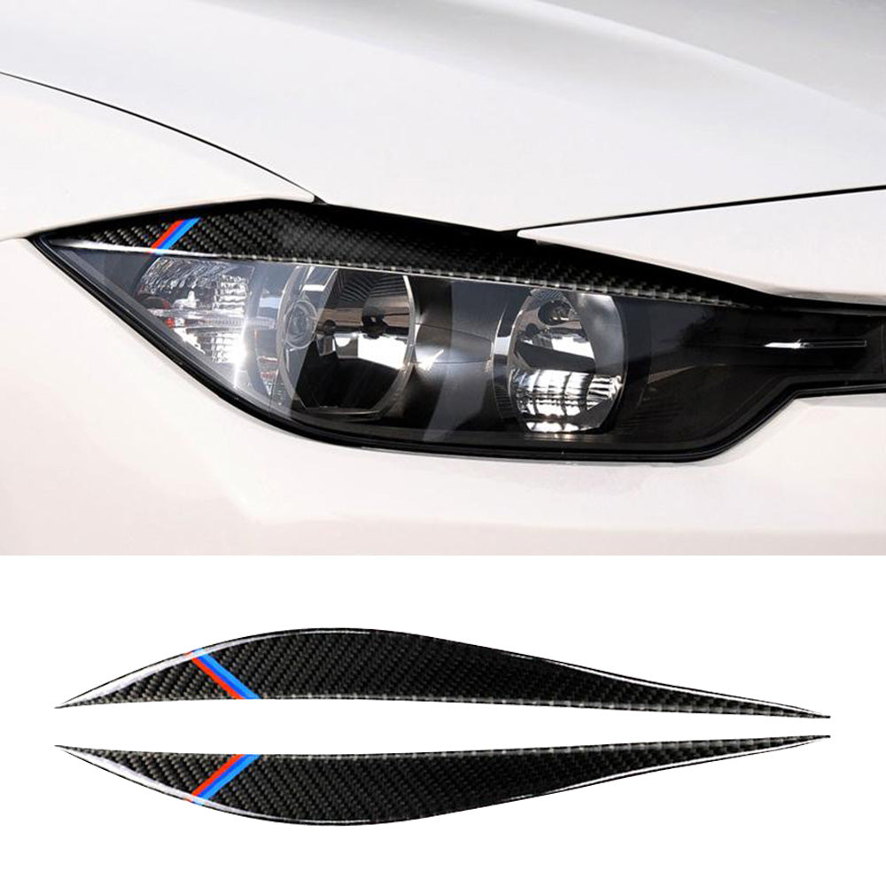 Carbon Fiber Eyelids Eyebrow Headlight Retrofit Accessories for BMW F30 3 Series