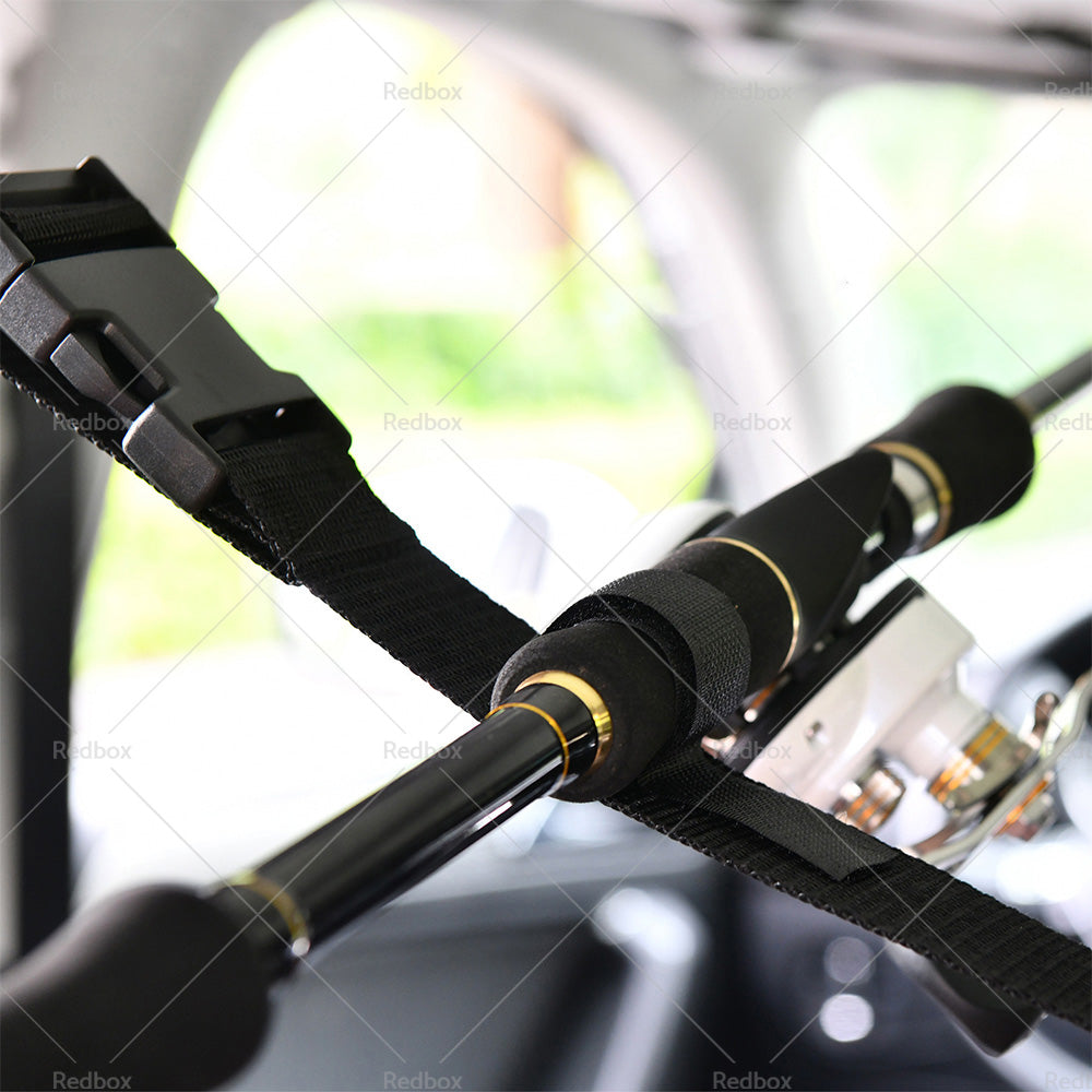 2pcs Car Fishing Rod Holder Mounted Storage Rack Vehicle Belt Strap Carrier