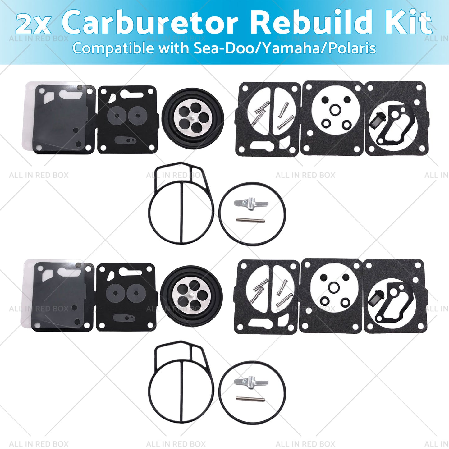 2x Carburetor Carb Rebuild Repair Kit Suitable Sea-Doo SP SPI SPX HX GS GSI GSX