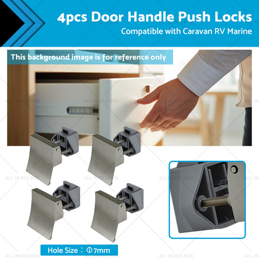 4PCS Square Shape Handle Push Locks Suitable for Caravan RV Marine Latch Knob