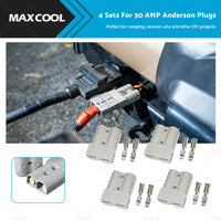 4 Sets For 50 AMP Anderson Plugs Terminals 4WD Caravan Camping Solar Car