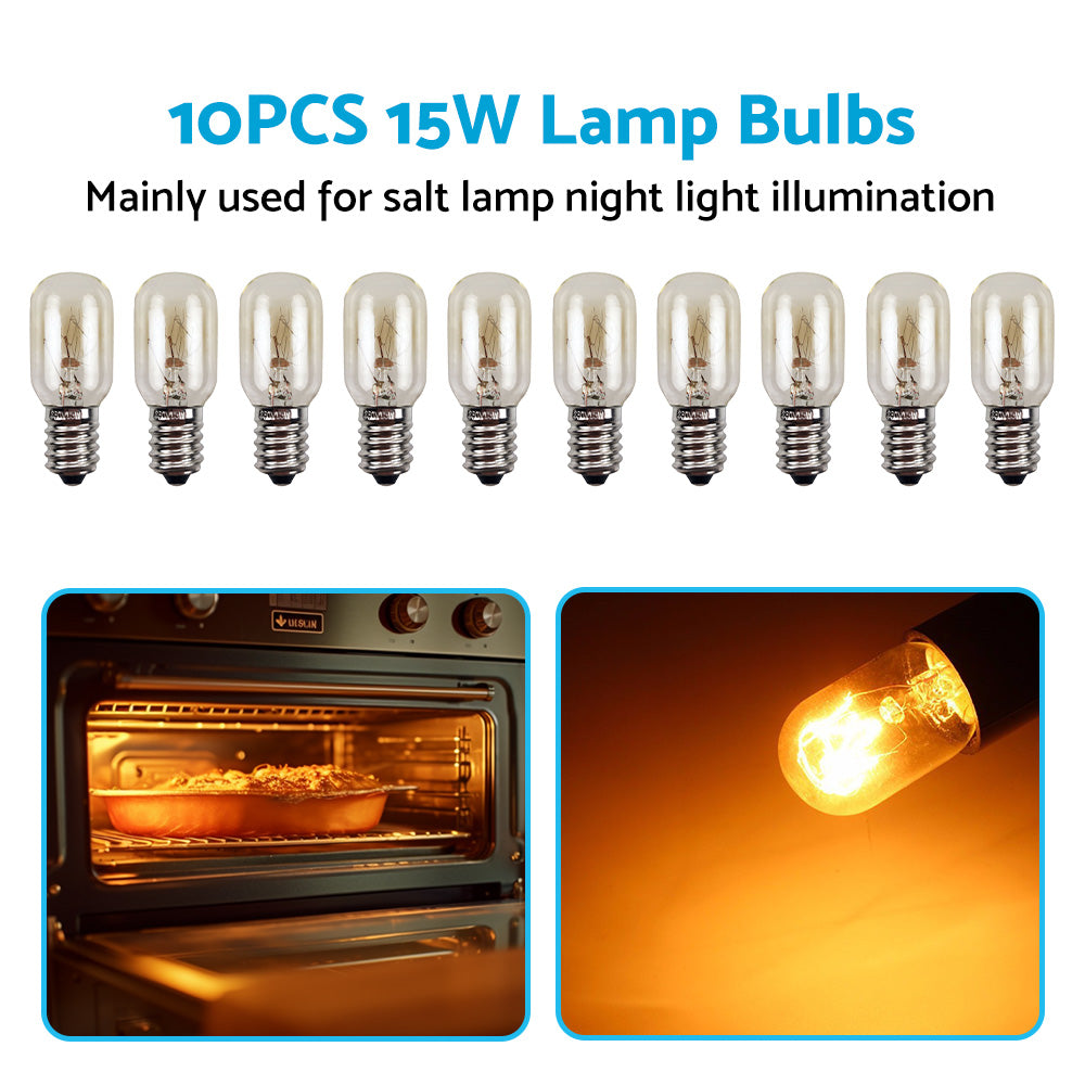 10PCS E14 Salt Lamp Globe Bulb 15W Light Bulb 230v Refrigerator Oven Replacement