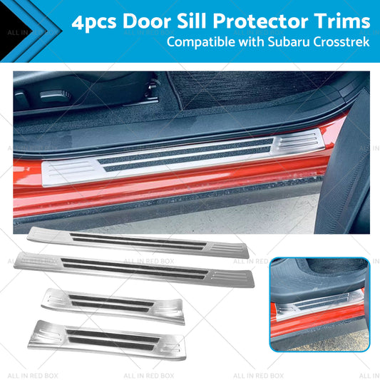 4x Suitable For Subaru Crosstrek 2023 Steel Door Sill Protector Trim Scuff Plate