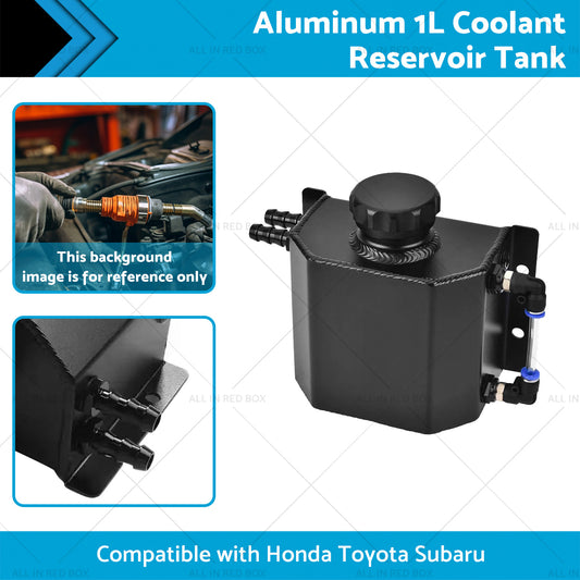 1L Aluminum Coolant Reservoir Tank Coolant Overflow Bottle Recovery Water Tank